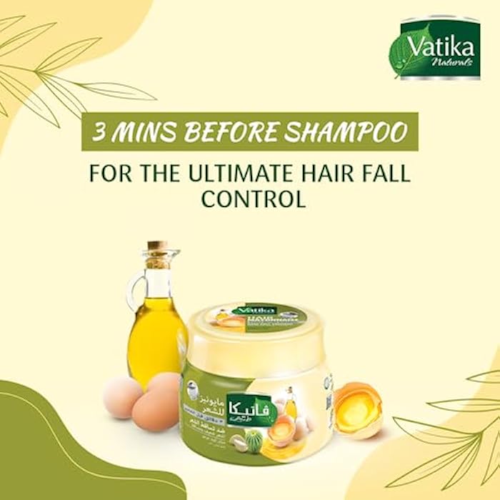 Vatika Hair Fall Control Hair Mayonnaise (500mL) | Natural Extracts of Cactus, Garlic and Ghergir | Helps Weak and Falling Hair | Promotes Healthy Hair - Image 2